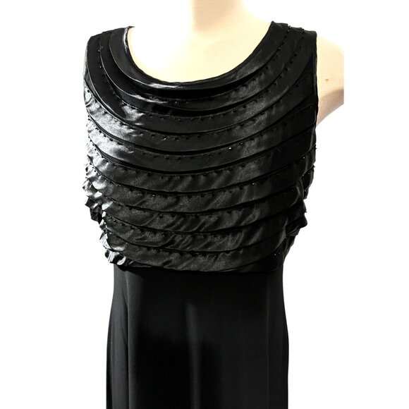 Satin Chic Bouncy Black Cocktail Dress Sz Medium (10/12) by Coldwater Creek Wome - Picture 5 of 10